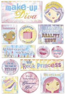 Karen Foster Diva Collection -  Make-Up Diva Stickers
