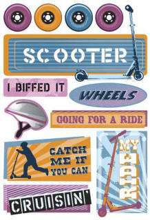 Karen Foster Wheels Collection -  Kid Scooters Stickers