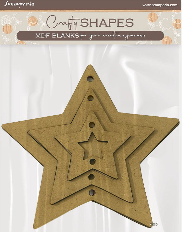 Stamperia The Owl's House MDF Crafty Shapes Blanks Stars (KLSM62)