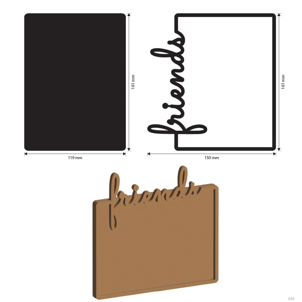 Stamperia Furry Friends MDF Crafty Shapes Blanks Plate Friends (KLSM68) 