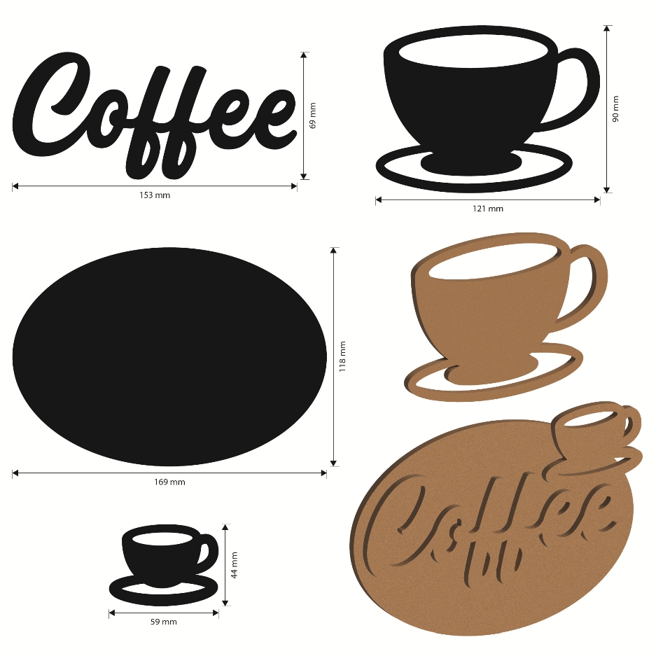 NEW Stamperia Coffee and Chocolate MDF Crafty Shapes Blanks Cup and Plate (KLSM70) 