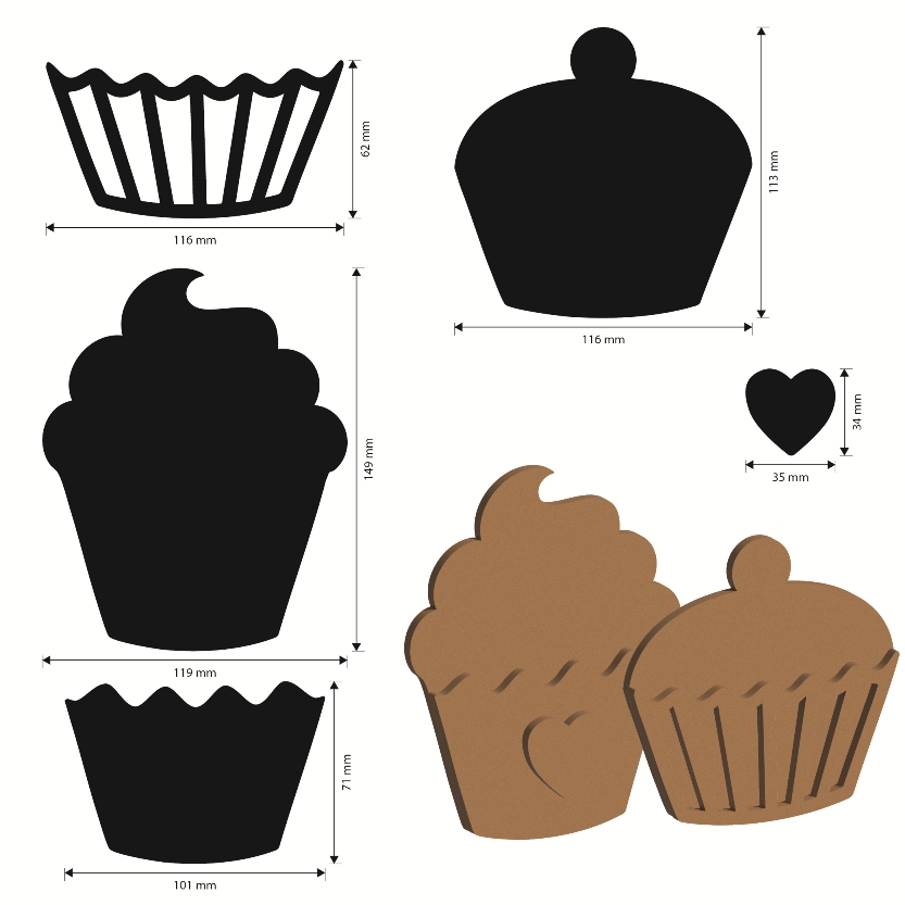 NEW Stamperia Coffee and Chocolate MDF Crafty Shapes Blanks Sweet (KLSM71) 