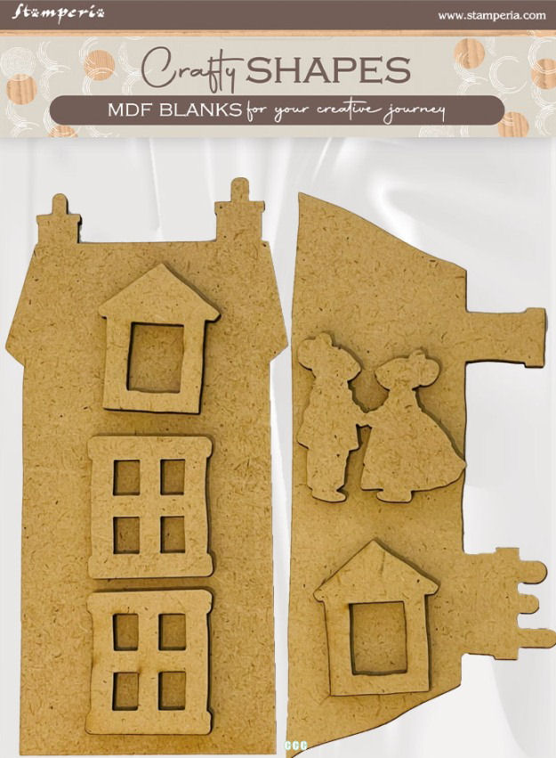 Stamperia Family MDF Crafty Shapes Blanks House and Mice (KLSM76) 