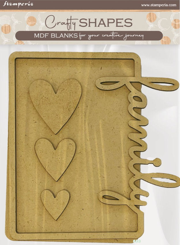 Stamperia Family MDF Crafty Shapes Blanks Plate Family Hearts (KLSM77) 