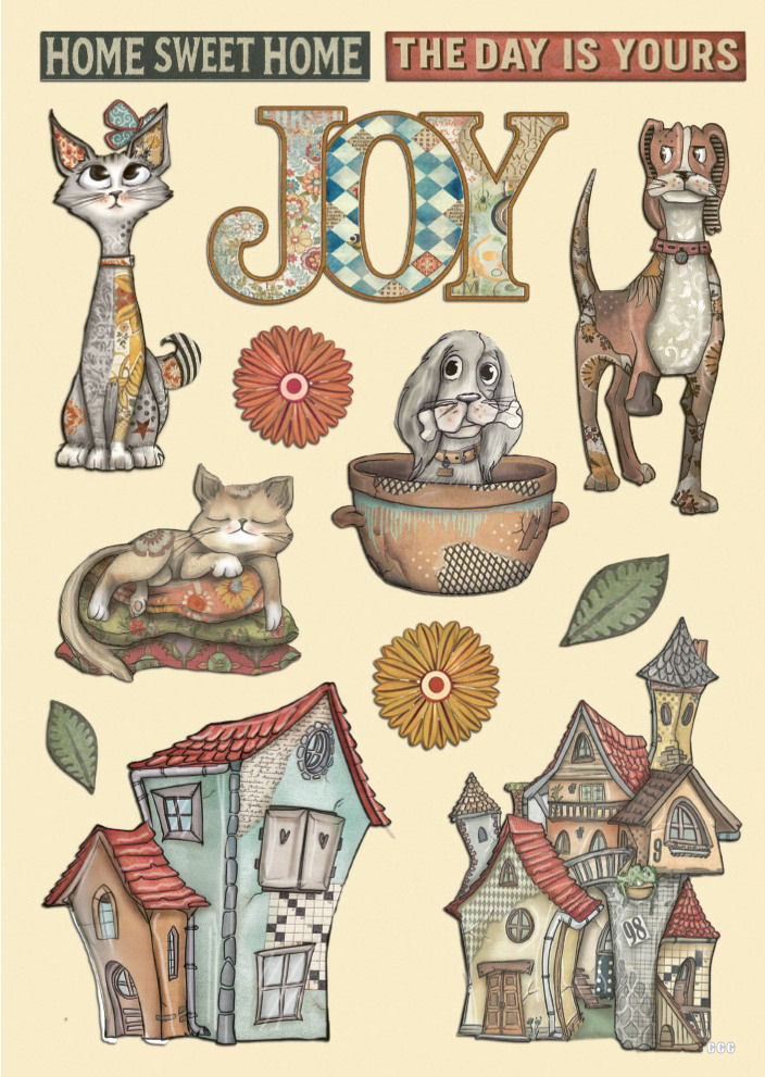 Stamperia Furry Friends A5 Coloured Wooden Shape  (KLSP189) 