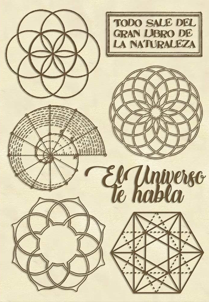 Stamperia  Wooden Shapes A6 - Sacred Geometry (KLSPA611)