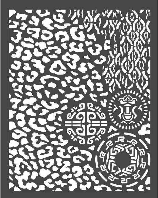 Stamperia Thick Stencil 20x25cm - Amazonia Animalier with Tribals (KSTD062) 