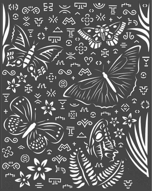 Stamperia Thick Stencil 20x25cm - Amazonia Butterflies (KSTD064) 