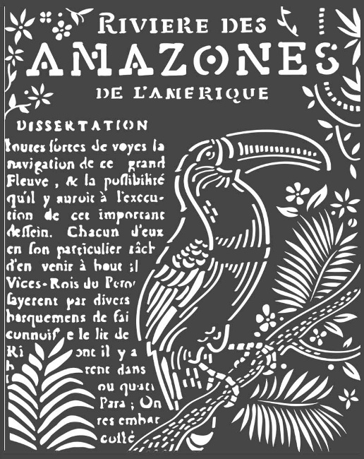 Stamperia Thick Stencil 20x25cm -  Amazonia Toucan (KSTD065)