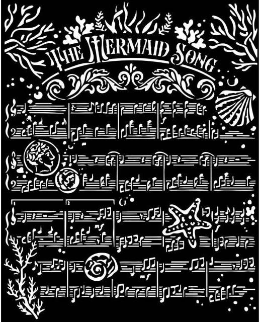 Stamperia Songs of the Sea Thick Stencil 20x25cm - The Mermaid Song (KSTD143)