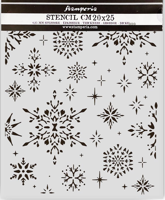 Stamperia The Owl's House Thick Stencil 20X25cm - Snowflakes  (KSTD184)