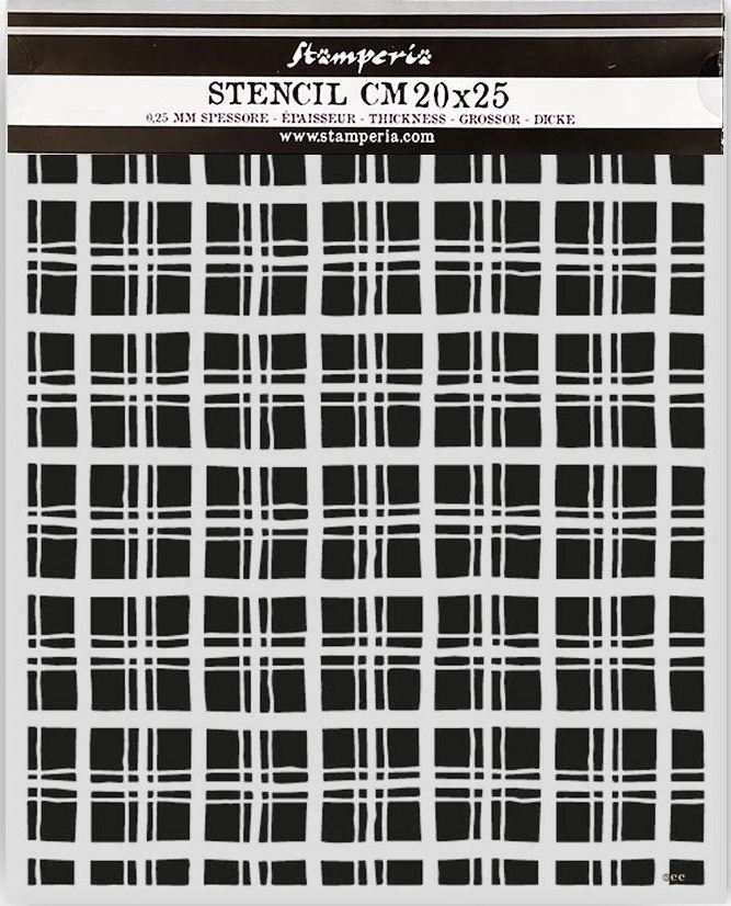 Stamperia Whispering Woods Thick Stencil 20x25cm - Tartan Pattern (KSTD186) 