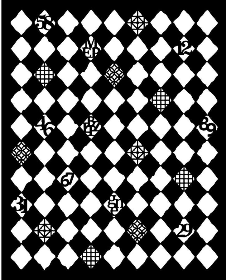 Stamperia Furry Friends Thick Stencil 20x25cm Rhombus Pattern (KSTD190) 