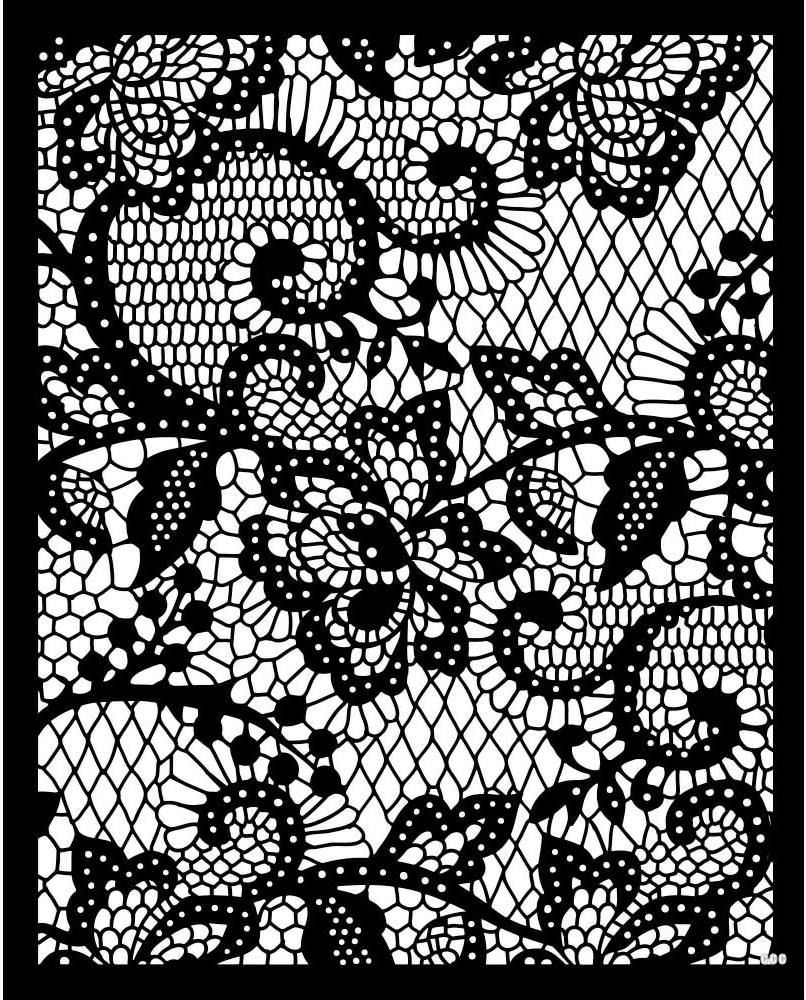 Stamperia Quiet Days Thick Stencil 20x25cm Floral Lace  (KSTD192) 