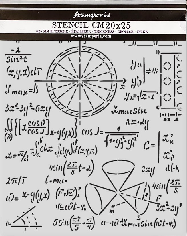 Stamperia A New Beginning Thick Stencil 20x25cm Formulas (KSTD201) 