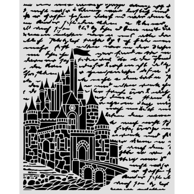 NEW Stamperia Wonderland Thick Stencils 20x25cm Castle  (KSTD208) 
