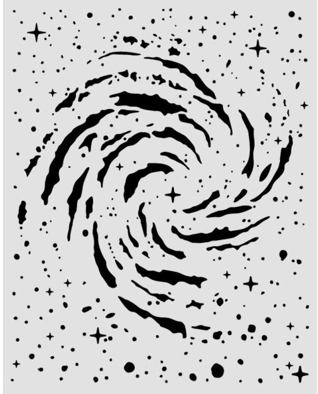Stamperia Cosmos Thick Stencils 20x25cm Swirling Nebula by Cristina Radovan (KSTD218)