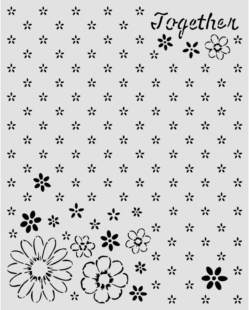 Stamperia Cozy Family Thick Stencils 20x25cm Together Pattern (KSTD223) 