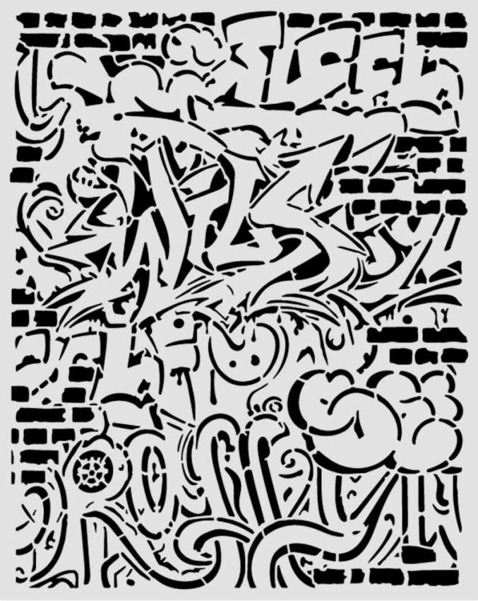 Stamperia Furry Friends 2 Thick Stencils 20x25cm Graffiti by Antonis Tzanidakis (KSTD226) 