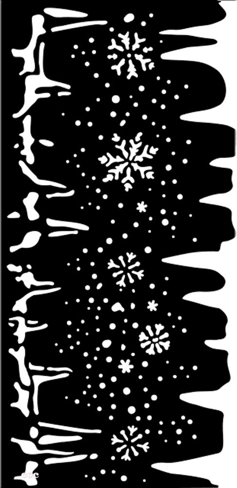 Stamperia Create Happiness Dewdrops Stencil  - Snowflakes And Ice  (KSTDL109)