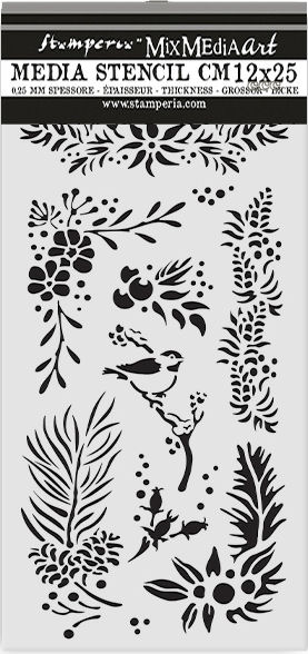 Stamperia The Owl's House Thick Stencil 12X25cm - Branches  (KSTDL127)