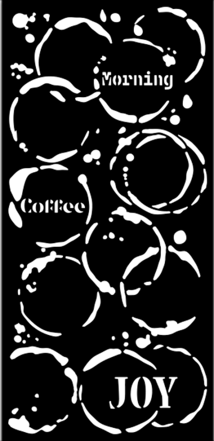 Stamperia Furry Friends Thick Stencil 12x25cm Stamperia Coffee Prints (KSTDL133) 