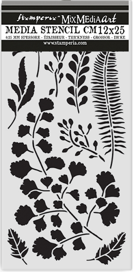Stamperia Herbarium Silvae Thick Stencil 12x25cm Leaves (KSTDL137) 