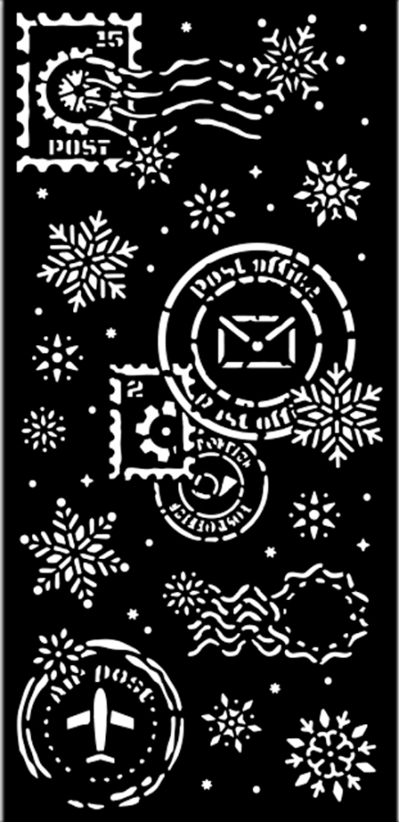 Stamperia Gear up for Christmas Thick Stencil 12x25cm - Snowflakes (KSTDL141) 