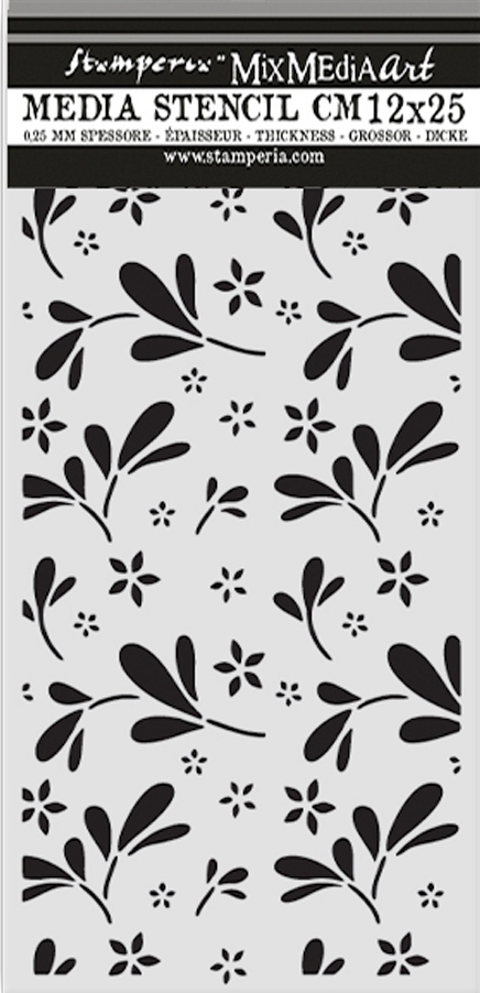 Stamperia Family Thick Stencil 12x25cm Big Flower Pattern (KSTDL143) 