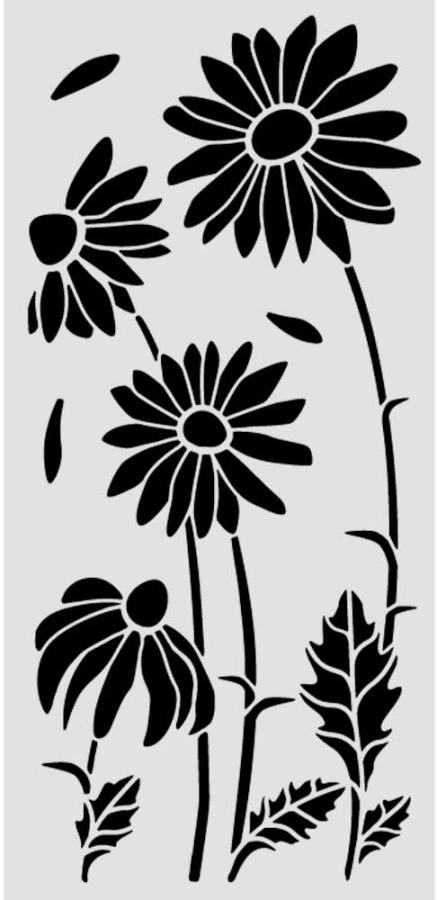 Stamperia Daisy Art Thick Stencil 12x25cm Daisies (KSTDL146) 