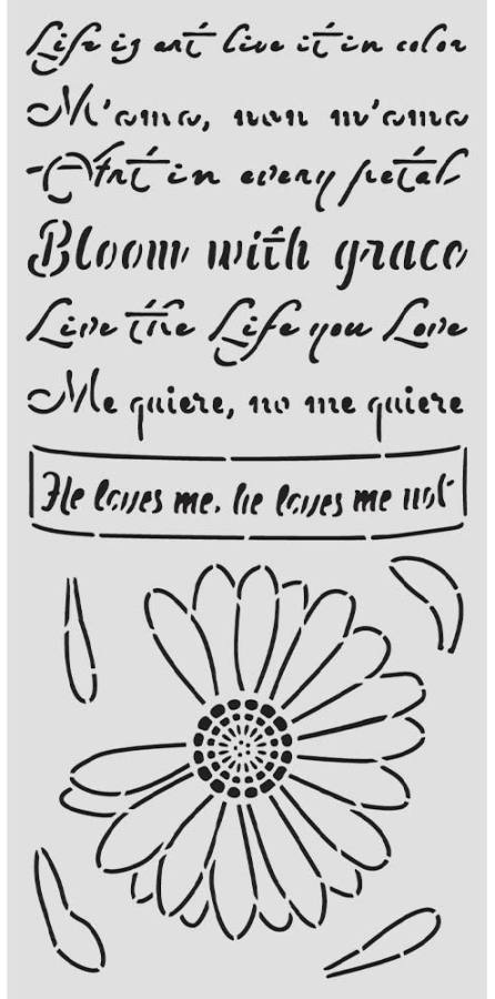 Stamperia Daisy Art Thick Stencil 12x25cm He Loves me, He loves me Not (KSTDL147) 