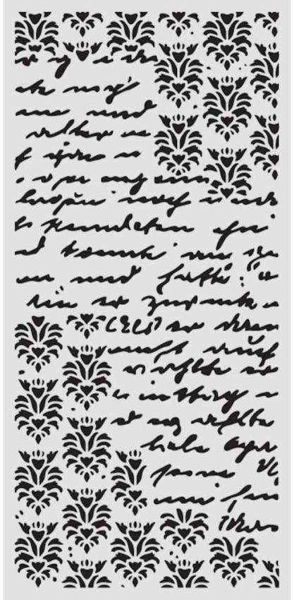 NEW Stamperia Secret Diary Thick Stencil 12x25cm Seal and Writings (KSTDL148) 