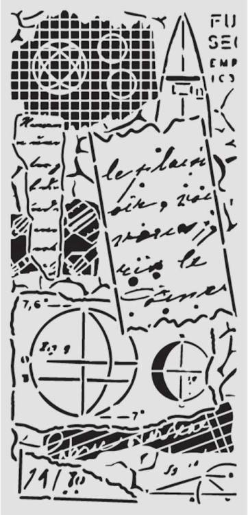 Stamperia A New Beginning Thick Stencil 12x25cm Notes (KSTDL154) 