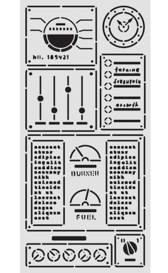 Stamperia A New Beginning Thick Stencil 12x25cm Control Panel (KSTDL155) 