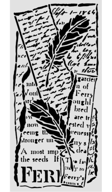 Stamperia All Around Thick Stencils 12x25cm Letter and Feathers  (KSTDL159) 