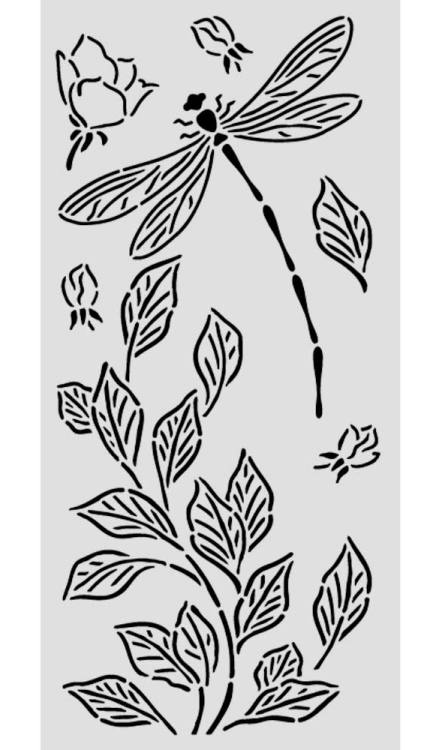 NEW Stamperia Wonderland Thick Stencils 12x25cm Dragonfly (KSTDL161) 