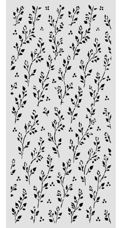 Stamperia Cozy Family Thick Stencils 12x25cm Sprig Pattern (KSTDL178) 