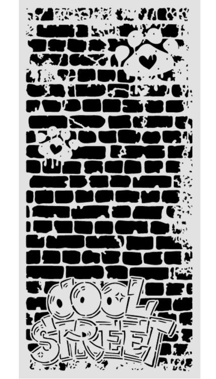Stamperia Furry Friends 2 Thick Stencils 12x25cm Cool Street Bricks by Antonis Tzanidakis (KSTDL181)