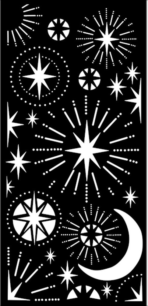 Stamperia Thick Stencil 12x25cm Christmas Stars and Moon (KSTDL86)