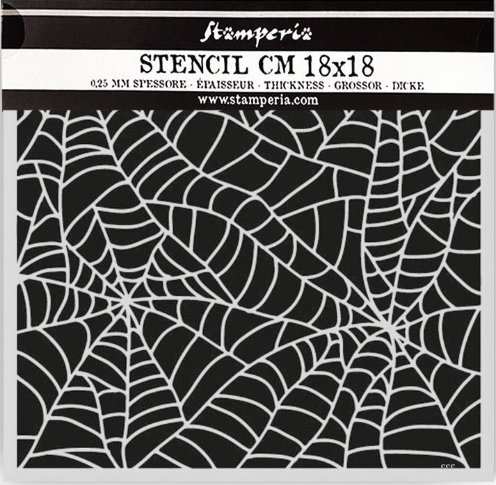 Stamperia Whispering Woods Thick Stencil 18x18cm - Spider Pattern (KSTDQ127) 