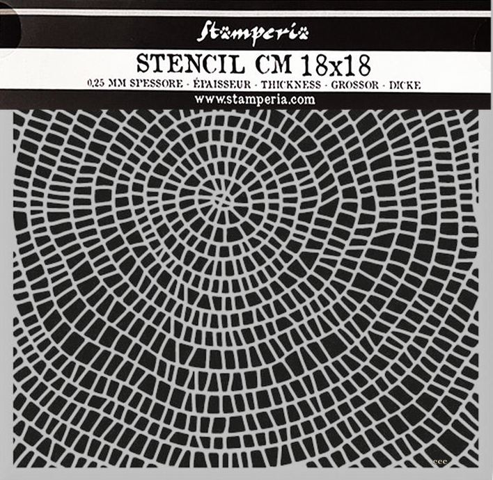 Stamperia Whispering Woods Thick Stencil 18x18cm - Bark Pattern (KSTDQ128) 