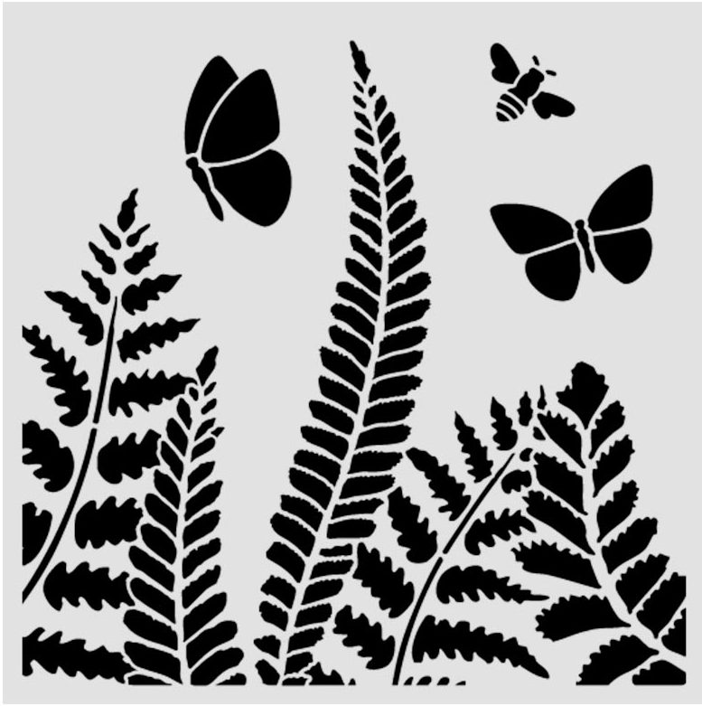 Stamperia Daisy Art Thick Stencil 18x18cm Fern (KSTDQ131) 