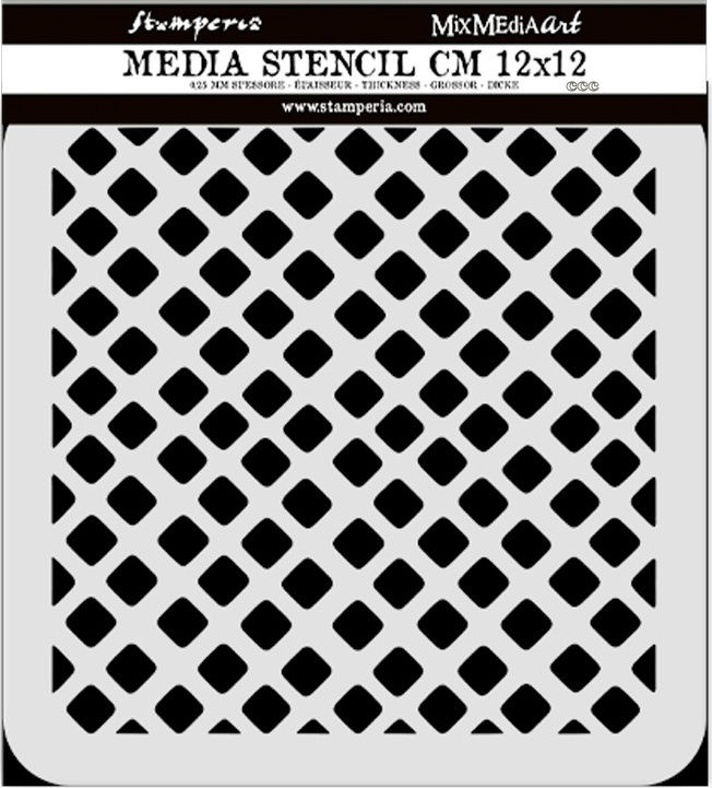 Stamperia Candy Christmas Thick Stencil 12X12cm - Waffle Pattern (KSTDS50)