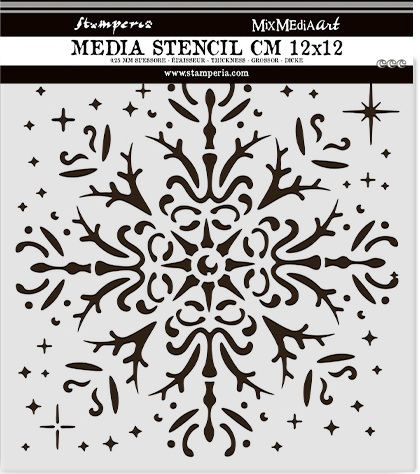 Stamperia The Owl's House Thick Stencil 12X12cm - Snowflake (KSTDS52)