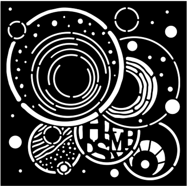 Stamperia Furry Friends Thick Stencil 12x12cm Vibrant Circles  (KSTDS62) 