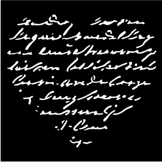 Stamperia Family Thick Stencil 12x12cm Heart With Writing (KSTDS69) 