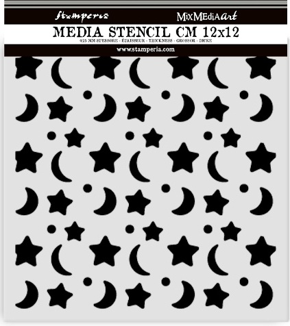 Stamperia Baby Thick Stencil 12x12cm Star and Moon (KSTDS71) 
