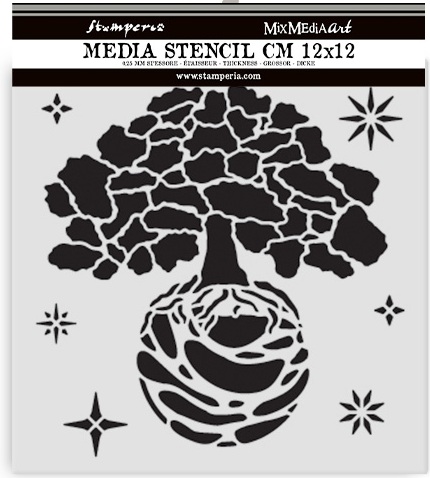 Stamperia A New Beginning Thick Stencil 12x12cm The World Tree (KSTDS72) 