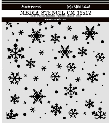 NEW Stamperia Thick Stencils 12x12cm Christmas Snowflakes Pattern (KSTDS73) 