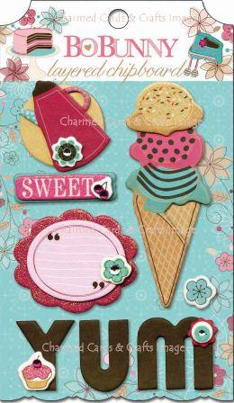 Bo Bunny Sweet Tooth iCandy Layered Chipboard 